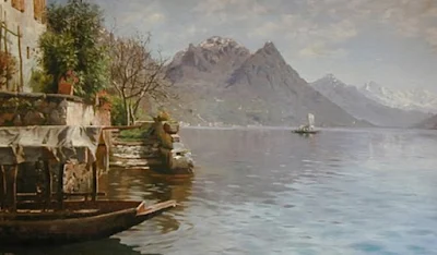 Gandria Lago Di Lugano painting Peder Mork Monsted