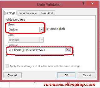 gambar 3 kotak dialog data validation