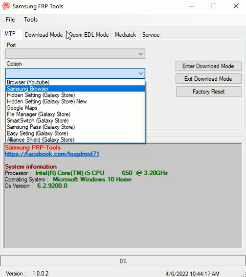Samsung FRP Tool 2023 MTK Qualcomm Erase FRP, Data format/Factory reset,  MTP Bypass, Adb FRP Reset 