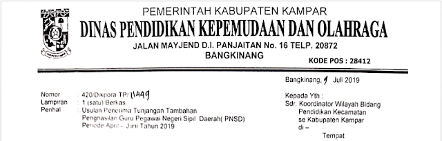 Kriteria, Persyaratan dan Tatacara Pengusulan Calon Penerima Tunjangan Tambahan Penghasilan Guru Periode April - Juni 2019