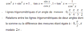 Calcul Trigonométrique partie1 tronc commun bac international (biof)-Cours et Exercices corrigés