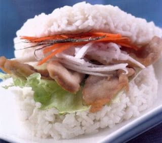 Rice Burger with Chicken Teriyaki Recipe