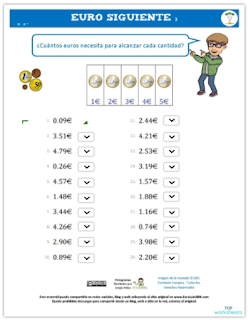 Cantidad de Euros, con TopWorksheets.