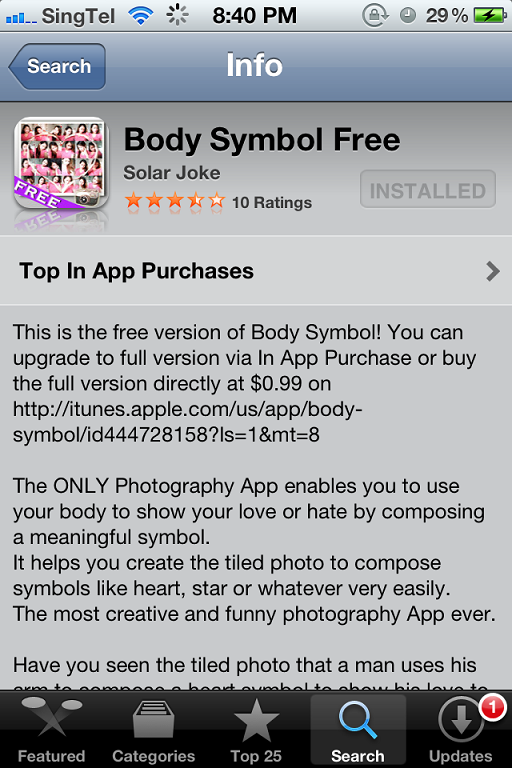 your body to show your love or hate by composing a meaningful symbol