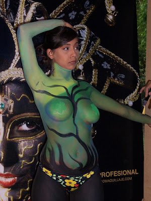 Green Forest Body Painting