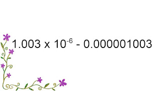 1.003 times 10 to the -6 power is 0.000001003