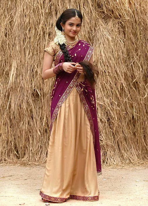 Indian South Girl Sheena Shahabadi in Saree Village Style Look