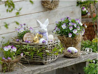 cestaria, balaio, plantinhas, coelho, decoração