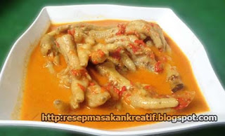 Resep Ceker Ayam Masak Semur Santan