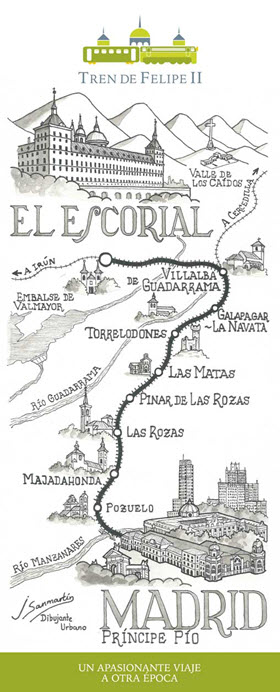 El Tren de Felipe II entre Príncipe Pío y El Escorial. 