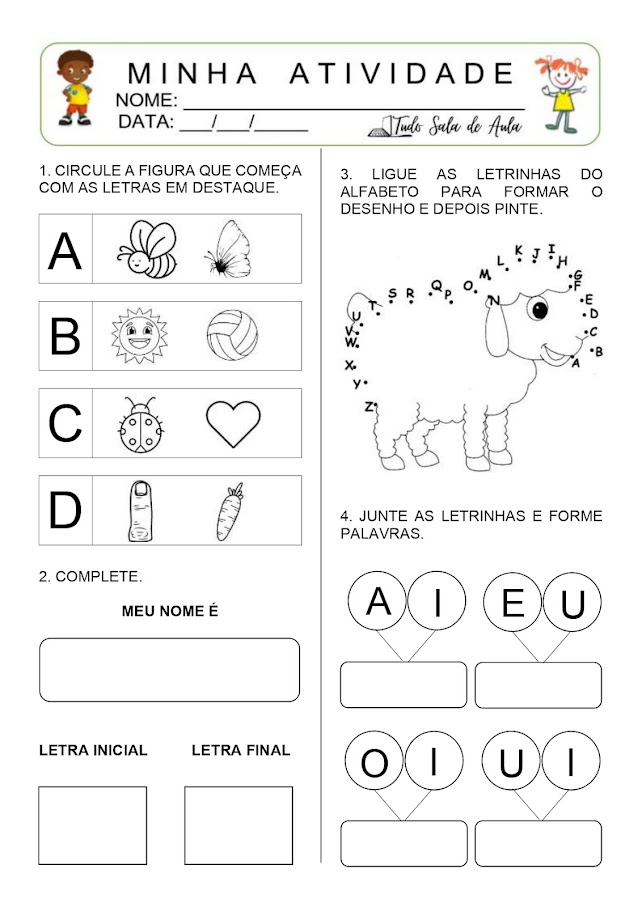 Atividades com alfabeto educação infantil