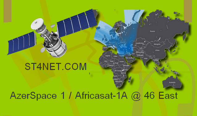 امكانية استقبال القمر الاذري في المنطقة العربية AzerSpace 1 / Africasat-1A @ 46° East