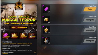 Event Fear Fire Halloween FF Free fire berhadiah Token Bat Lollipop 