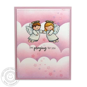 Sunny Studio Stamps: Little Angels Praying For You Card by Mendi Yoshikawa