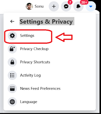 facebook setting.