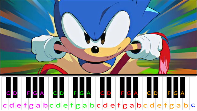 His World (Sonic the Hedgehog Theme) Hard Version Piano / Keyboard Easy Letter Notes for Beginners