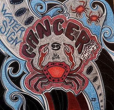 Horoscope art, Joni James art, Seattle art, Cancer Illustration