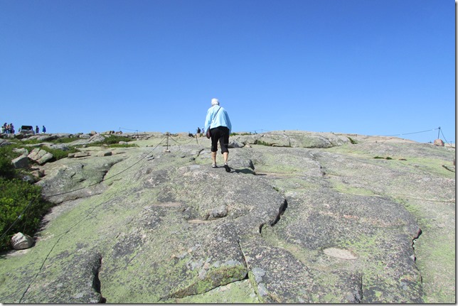 Leah climbing to the top of Cadalliac Mountain