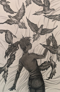 Operation Awesome #20Questions in #2020 of #NewBook Debut Author Rue Sparks - Picture from Daylight Chasers of Isabella with the Passenger Pigeons.