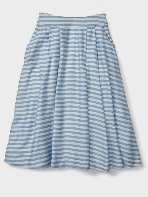  JOA Stripe Midi Skirt