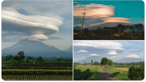 Awan Melingkar Muncul di Puncak Gunung Lawu, Merbabu dan Merapi: Ini Kata BMKG