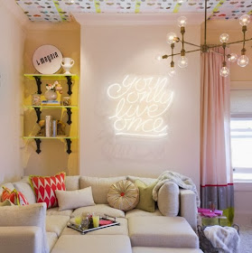 decor trend, neon sign, yolo sign, neon, home trends, 