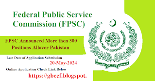 Federal Public Service Commission (FPSC) Jobs-2024