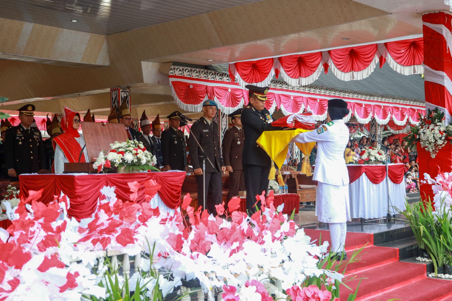 AKBP Yogen H. Baruno Inspektur Upacara Penurunan Bendera HUT RI ke-78 Tahun di Siantar