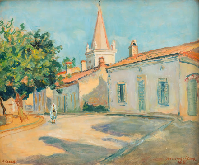 Tipaza. 1945 - Lucien Mainssieux (Français - 1885-1958) - Huile sur papier - 45 x 55 cm