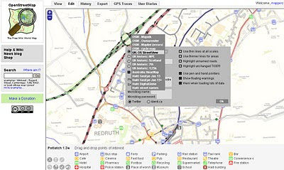 switching to 1:10,000 UK:Streetview Raster Background in Open Street Map Editor