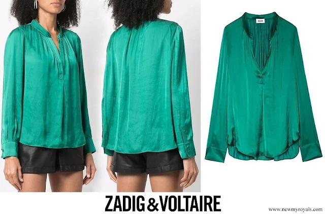 Grand Duchess Maria Teresa wore Zadig & Voltaire Tink blouse in Emerald