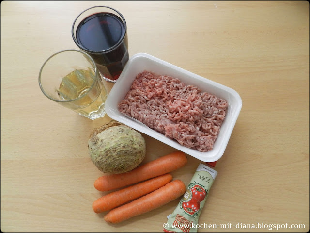 Ingredients bolognese sauce
