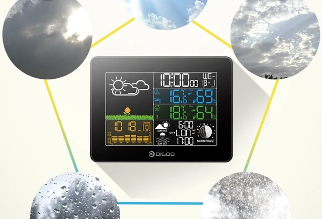  Digoo DG-TH8868 Wireless Full-Color Screen Digital USB Outdoor Barometric Pressure Weather Station Hygrometer Thermometer Forecast Sensor Clock