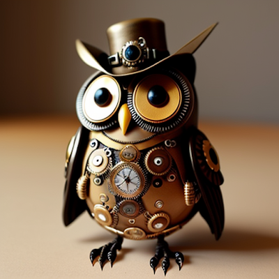 Steampunk Clockwork Owl Statue Miniature 3D amazingwallpapersa blogspot com (47)