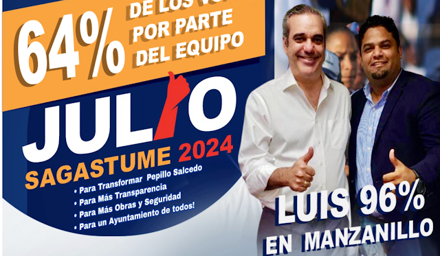 En Manzanillo equipo de Julio Sagastume movilizó 64% de los votos para Luis Abinader.