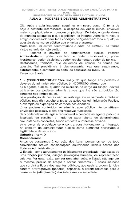 APOSTILA DIREITO ADMINISTRATIVO PARA CONCURSOS