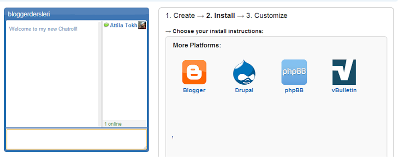 Blogger İçin Chat Kutusu Oluşturmak