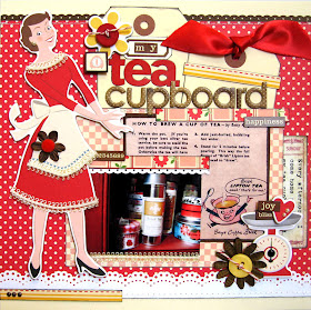 Fun vintage of HMITM Little cupboard Magic:  Scraps  WIP =  tea
