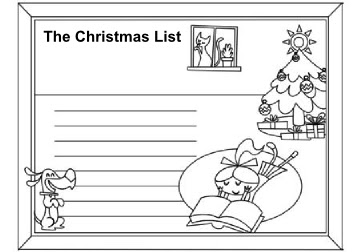 Page 7 - Write out your Christmas to-do or wish list coloring page - for Christmas Activity Coloring Book by Robert Aaron Wiley for Microsoft