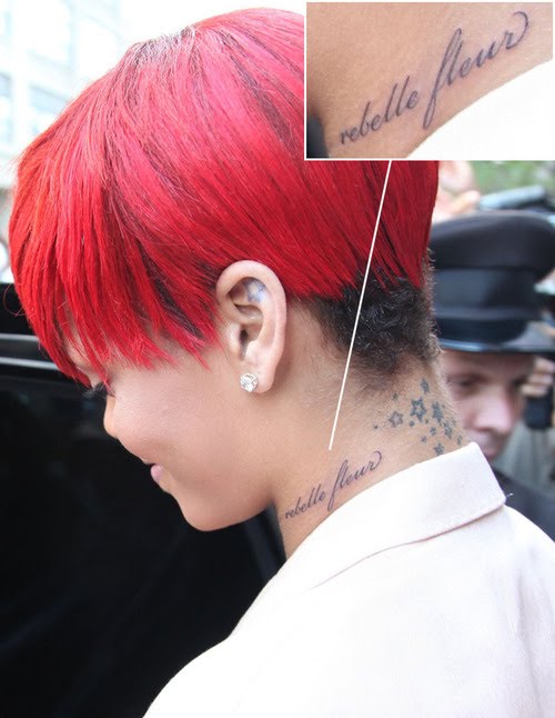 rihanna tattoos neck. rihanna tattoos neck. rihanna