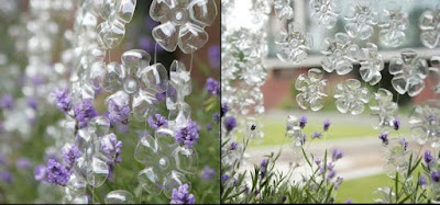 Craft ideas Curtains made of plastic bottles