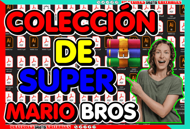 coleccion de diseños gratis de super marios Bros editables