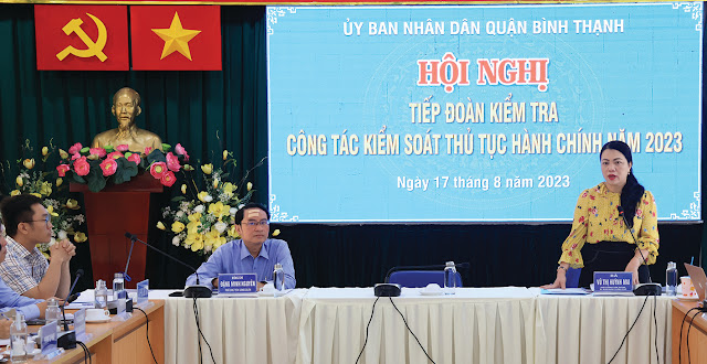 Đồng chí Vũ Thị Huỳnh Mai phát biểu kết luận tại buổi kiểm tra. (Ảnh: MD)