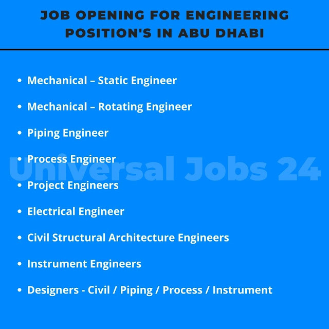 Job Opening for engineering position's in Abu Dhabi