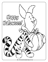halloween coloring pages  piglet on costume