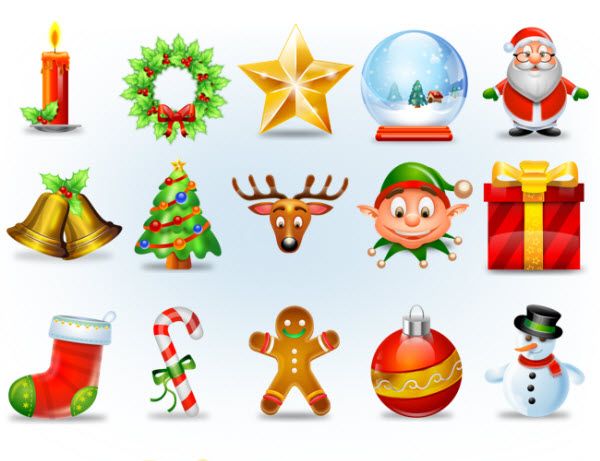 A Collection of 40 Free Christmas Icon Sets