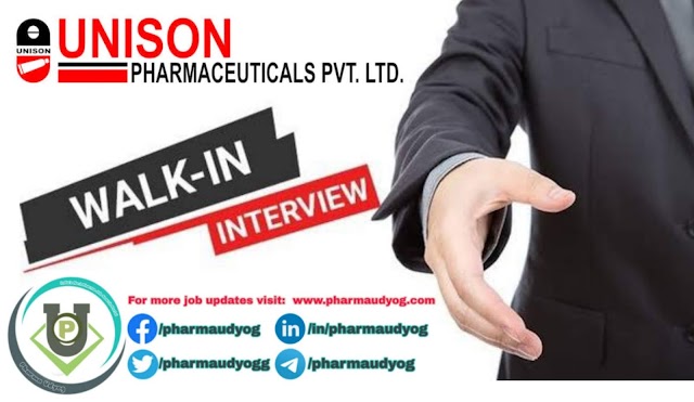Unison Pharma | Walk-in for Analytical Development on 28 Dec 2019 | Pharma Jobs in Ahmedabad