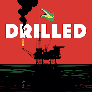 graphic of a oil rig in the water with a black plume of smoke.