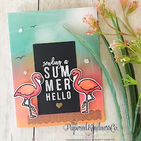 Sunny Studio Stamps: Tropical Paradise Flamingo Card by Jessica McAfee