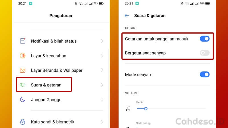 Mematikan Getaran pada Realme C2